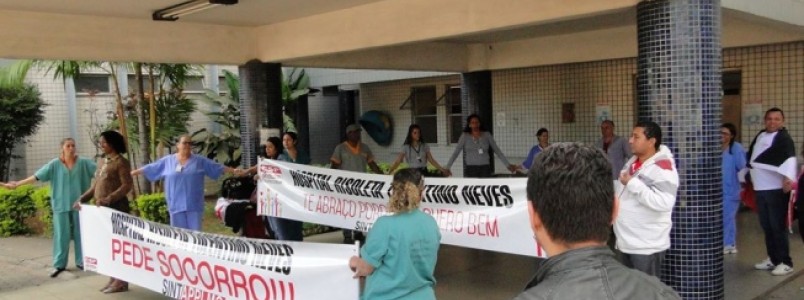 Funcionários do Hospital Risoleta Neves protestam contra o fim da pediatria
